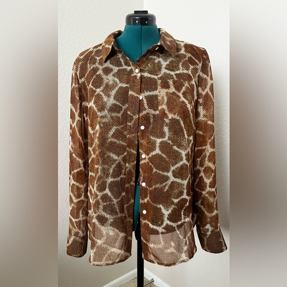 NWT Tommy Hilfiger Saharan Safari long sleeve size L mesh button up